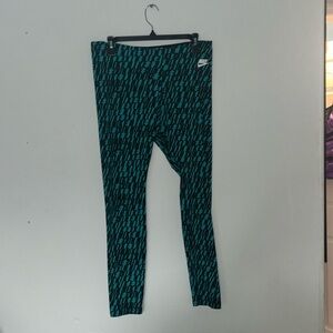 Nike Teal Blue Green Print Leggings - Size Large